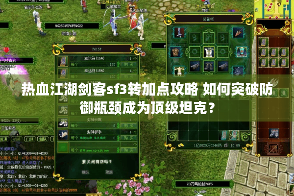 热血江湖剑客sf3转加点攻略 如何突破防御瓶颈成为顶级坦克？